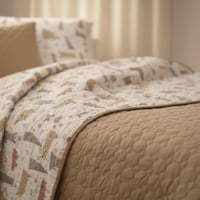 مفرش تورين أطفال صيفي مضغوط مفرد ونص بني عدد القطع...