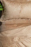 مفرش نارنج شتوي فاخر مزدوج مخمل محفور بيج عدد القط...