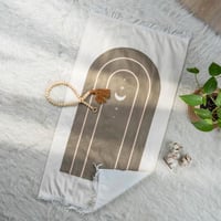 سجادة صلاة أطفال كريمي وزيتي 50x90 سم