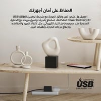 فيش منزلي بمنفذ تايب سي 20W مع سلك تايب سي الى لاي...
