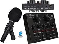 مجموعة ميكروفون سلكي مع حامل V8-E300