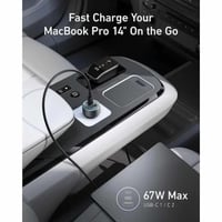 شاحن سيارة بقوة 67W بمنفذين تايب سي و منفذ USB من...