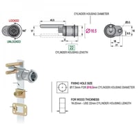 قفل اثاث خشب خابور القطر Ø16.5