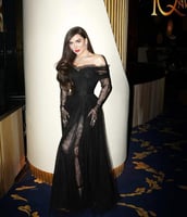 فستان سهرة أوف شولدر لون اسود