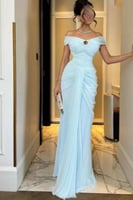 فستان سهره اوف شولدر لون سماوي