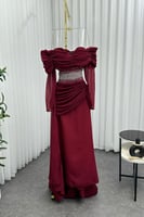 فستان سهره أوف شولدر باضافة ذيل