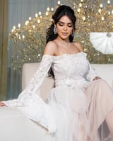 فستان دانتيل تل ناعم