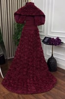 فستان سهره قطعتين موردة