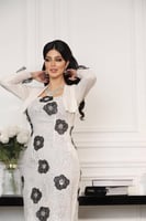 فستان سكري مع الوردي