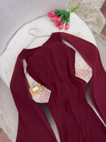 فستان سهره عنابي