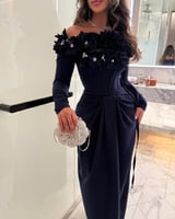 فستان سهره اوف شولدر بأكمام طويله