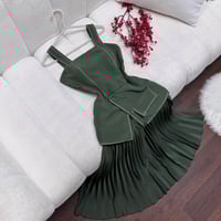 فستان زيتي مكسرر