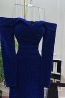 فستان سهر اوف شولدر باكمام بعدة الوان