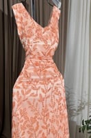 فستان سهره بذيل فيونكه لون خربزي