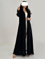 كريب مطرز زري ياباني اسود كامل كلوش