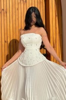 فستان توب سهره بكسرات بليسيه