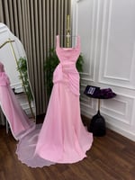 فستان سهره كت لون خربزي فاتح