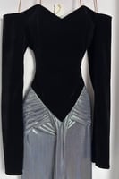 فستان سهرة أنيق بلون اسود و رمادي