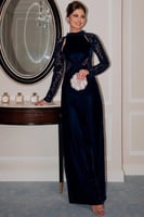 فستان سهرة أنيق لون كحلي