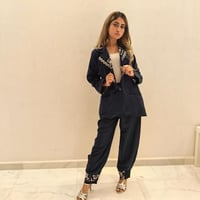 بدله كحلي منقوشه