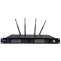 ميكروفون UHF لاسلكي مزدوج يدوي إحترافي مع جهاز است...