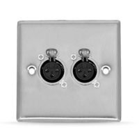 نقطة ميكروفون جداريّة مزدوجة بموصل XLR أنثوي مع قف...