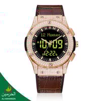 سـاعـة الـحـرمـــين الـرجـالـيـة جلد فاخر HA-6108F...