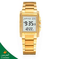 ساعة الحرمين دايموند الكلاسيكية HA-6210 مرصعة بالك...