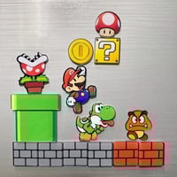 قطع مغناطيس ثلاجة شخصيات ماريو ، أكثر من 80 قطعة ا...