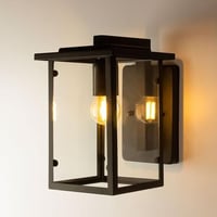 انارة فانوس جدارية خارجي بتصميم مربع زجاجي