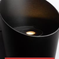 جداري خارجي كوب مفتوح جهتين اسود انارة اصفر 3000K