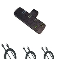 عرض فيش جداري كهربائي + 3 كيابل تدعم الشحن السريع