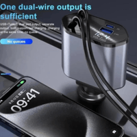 شاحن السيارة القابل للسحب بكابلين للشحن لايتنينج و...