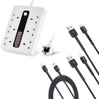 عرض التوصيلة مع 3 كيابل هدية 2 ايفون يو اس بي 1 اي...