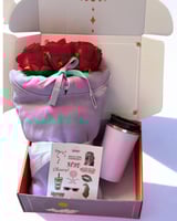 بوكس اهداء بلوفر موف بوكيه ورد + مق