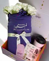 بوكس اهداء بلوفر فتاة الميلاد بوكيه ورد + مق