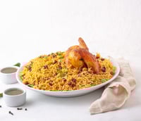 نصف دجاج شواية مع الرز