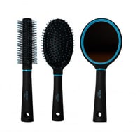 ريبون فرشاة شعر مع مرايا - 3 قطع - أسود - RP019