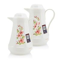 طقم ترامس روتبونت الماني 1 لتر ورود لؤلؤي 2 حبة