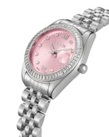 ساعة نسائية من الستيل بميناء وردي - Pink