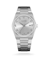ساعة رجالية من الستيل بميناء فضي - Silver