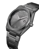 ساعة رجالية من الستيل بميناء رمادي - Grey