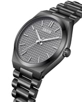 ساعة رجالية من الستيل بميناء رمادي - Grey