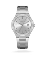 ساعة رجالية من الستيل بميناء فضي - Silver