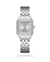 ساعة نسائية من الستيل بميناء فضي - Silver