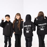 هودي أطفال اسود بكتابة من الخلف