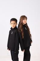 هودي أطفال اسود بكتابة من الخلف