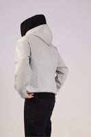 هودي دبل كاب رصاصي فاتح