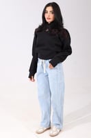 جينز اوفر سايز برباط