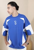 تيشرت أزرق وابيض